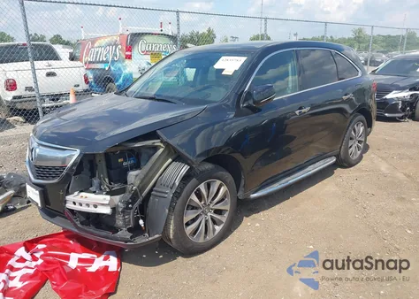 2015 Acura Mdx Technology Package from USA, damaged, VIN 5FRYD4H44FB019522